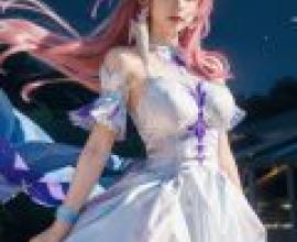Cyrene honkai star rail，A girl with long pink hair poses.
