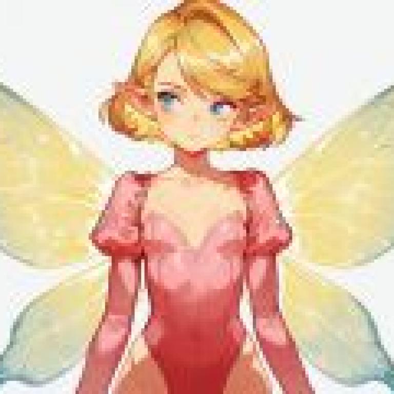 fairy girl，A woman with wings standing in front of a white background.