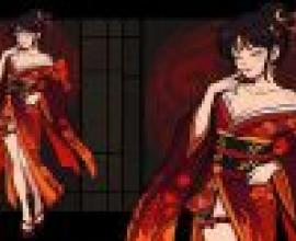 和服，動畫中的女孩穿著紅色衣服。