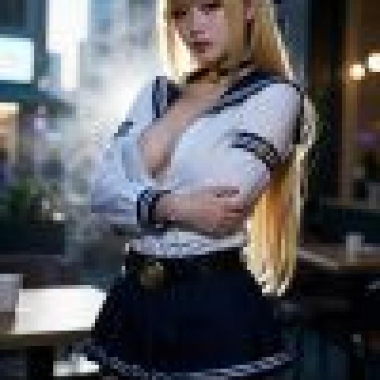 制服故事，一位身穿白色水手服、配以藏藍色點綴的女子。