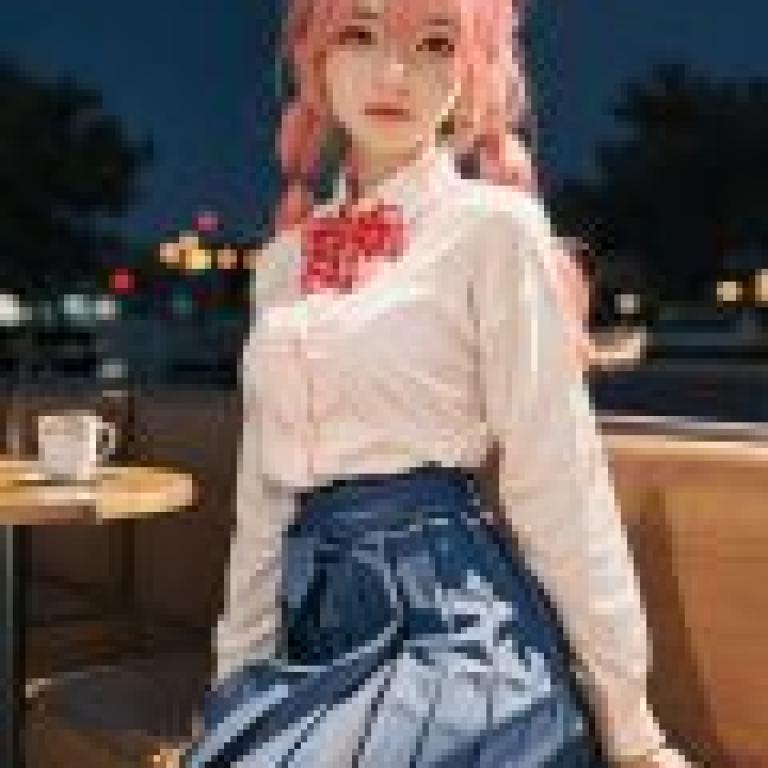 Tamamo JK Fate Extella，A girl with blue hair wearing a pink bow.