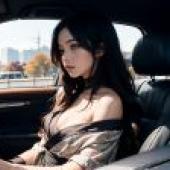 電腦桌布，真人版，和服美女，「駕駛夢想」