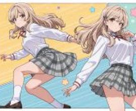 Ajisai Sena，Two girls running in school uniforms.
