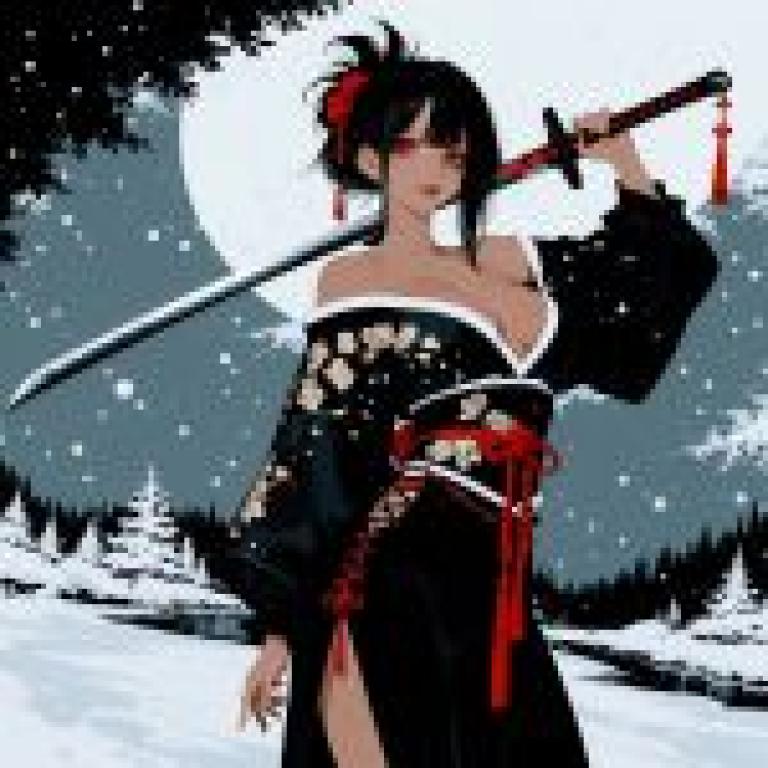 girls，Anime girl with sword and bow.