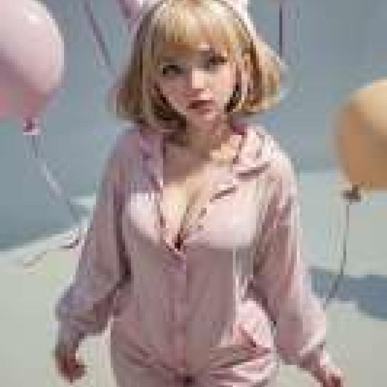White Rabbit in a Dream，Girl in pink bunny costume.