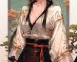 身著日本和服的美女，一位身穿東方服飾、頭戴蝴蝶結的女子。