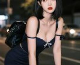 ZIT TRY01，女子身穿黑色連身裙，佩戴項鍊。