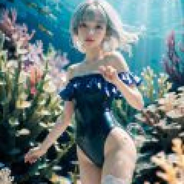 Mermaid，Blue bathing suit， white lace undergarments， and blonde hair on the cover of Mast.