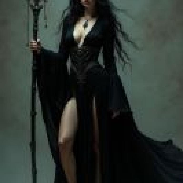 dark witch，一位手持權杖的黑衣女子。