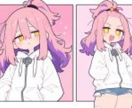 捏臉女孩，一個穿著白色衣服的卡通女孩。