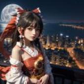 真人美女，東方Project，博麗靈夢，日本巫女，真人版，「城夜陽台夢」