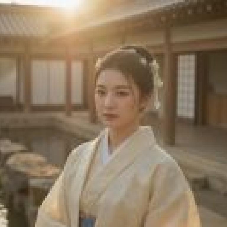 Ancient Chinese，A woman in a kimono looks sad.