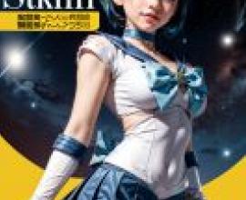 Mobile phone wallpaper， Ami Mizuno (Sailor Mercury)， Sailor Moon， realistic， Ami Mizuno: 3D realistic anime style