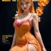 火焰公主，探險時光，Etwyl封面，女人是橘色的。