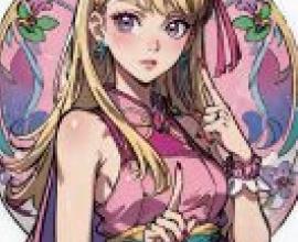 saint flying feather butterfly angel Pretty Cure，戴著粉紅色蝴蝶結、穿著粉紅色長袍的女孩。