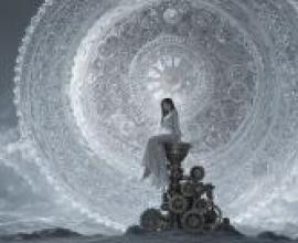 Time Palace，Girl on mechanical structure.