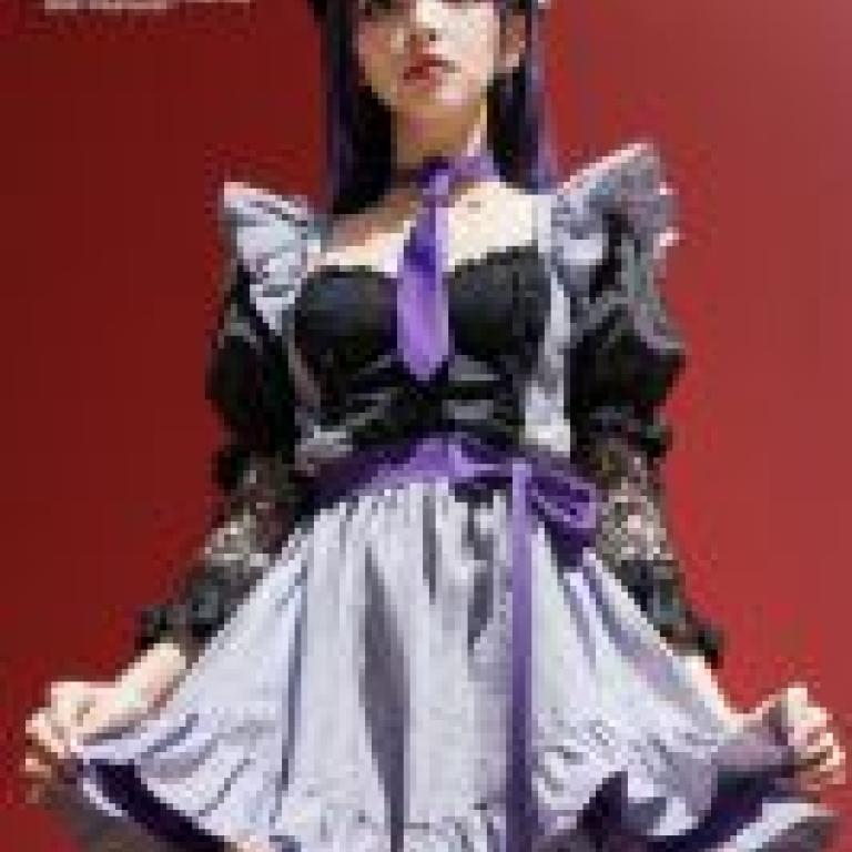 Mobile phone wallpaper， falling in love with dress-up dolls， Kitagawa sea dream， realism， gothic girls dream， the beauty of purple and black Lolita