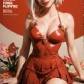 Mobile phone wallpaper， devil seduces white-haired girl， anime， retro trendy female warrior
