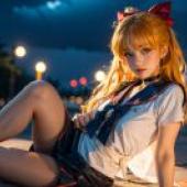 Live version， beautiful girl warrior， sailor Venus， Aino Minazi， beautiful tablecloth， anime tablecloth， golden hair dedicated 