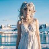 Computer desktop， live version， Frieren， Flien Beyond Journeys End， Fien Beyond Journeys End， Elf Snow Domain: The ultimate elegance of white skirt elves