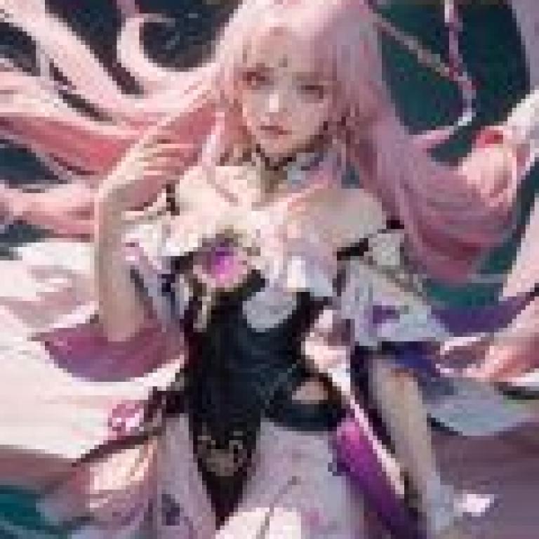 Honkai Star Rail Fu Xuan，A girl with pink hair wearing a pink dress.