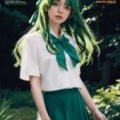 Shion Sonozaki zonozaki Shiyin，DDDR Magazine Cover with Green and White.