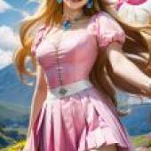 Mobile phone wallpaper，Princess Peach Princess Peach，realistic，animation vision