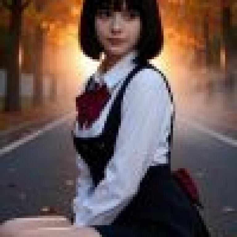 Beautiful Fantasy，Model with black hair wearing red bow.