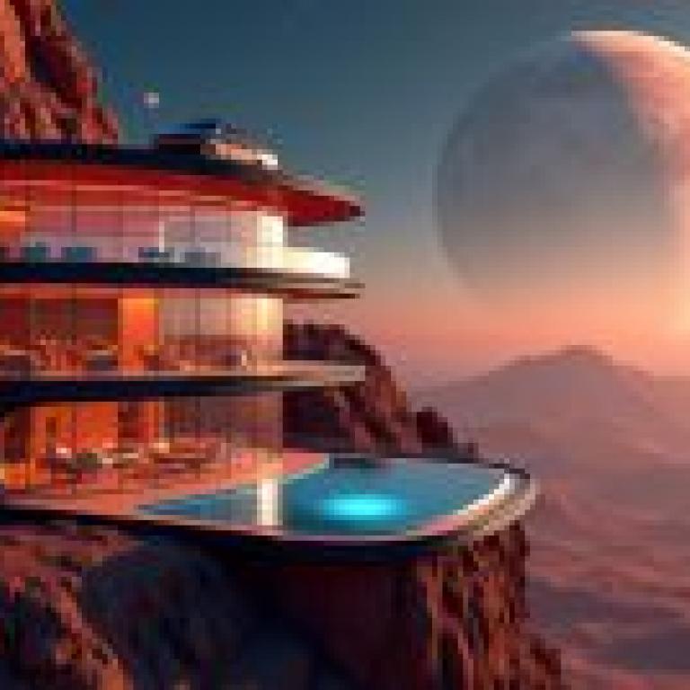 house on Mars，擁有無邊際泳池的 Mars 度假村。