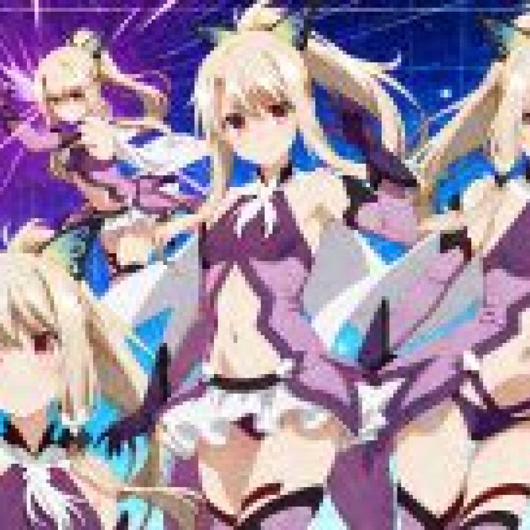 I.S.V F.K.P.I.D X.L，Anime characters in purple and white outfits.