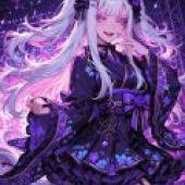 魔法貓女，白髮動漫女性。