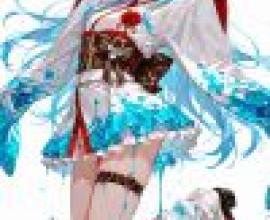 girls，Anime girl with blue hair and white dress.