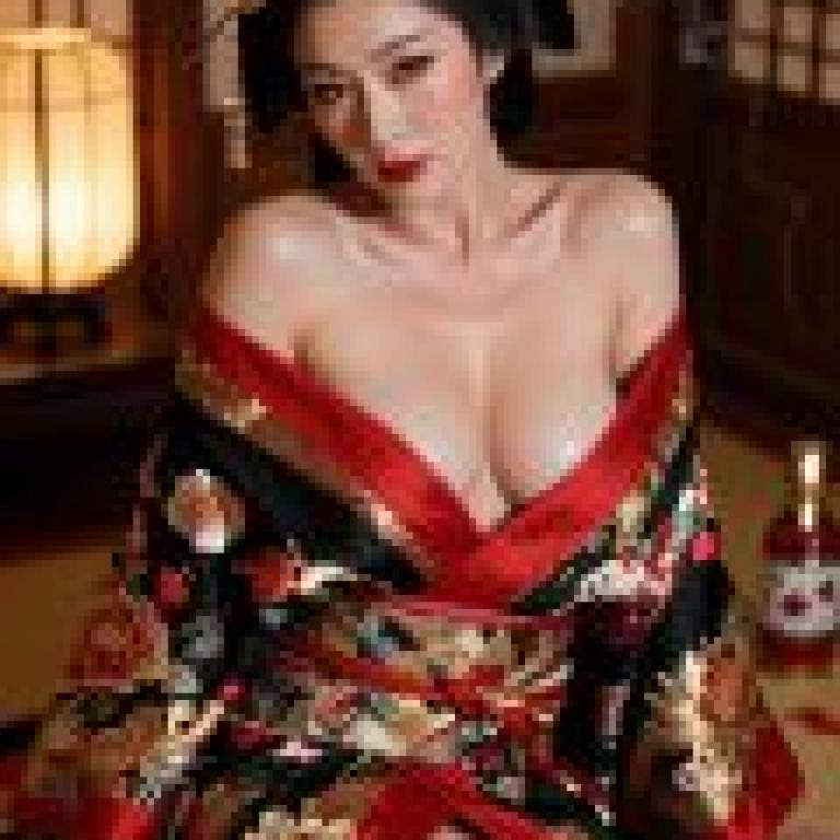 和服魅影，一位身著東方服飾的女子正在抽煙。