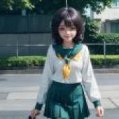 Computer wallpaper， live-action version， Mai Tina Hiiragi， longing to be a magical girl， the girl crossing the street: Anime daily life under the surreal school uniform
