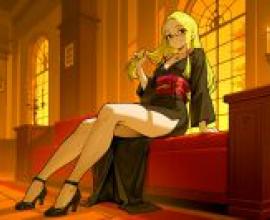 The mistress with a secret，A woman in black on the sofa.