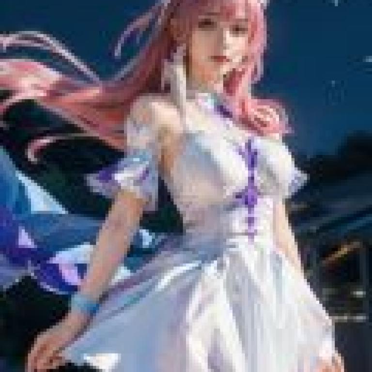 Cyrene honkai star rail，A girl with long pink hair poses.