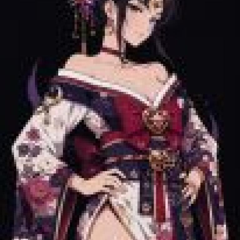 kimono，A woman in a kimono holding a bow and arrow.