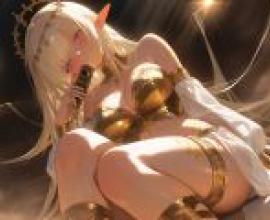 Desert mirage，A woman with wings.