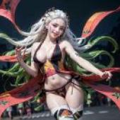 The blade of ghosts swims in Guo， live -action version， falling girl， kite dance: neogeo street