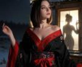 Beauty，A girl in a dress is standing outside in the dark.
