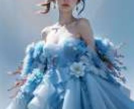 JAY 藍色花朵連身裙，一件帶有花朵圖案的藍色連身裙。