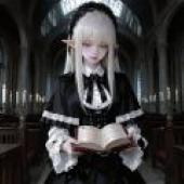 The Shadow of the Church，A woman with blonde hair dressed as a vampire.