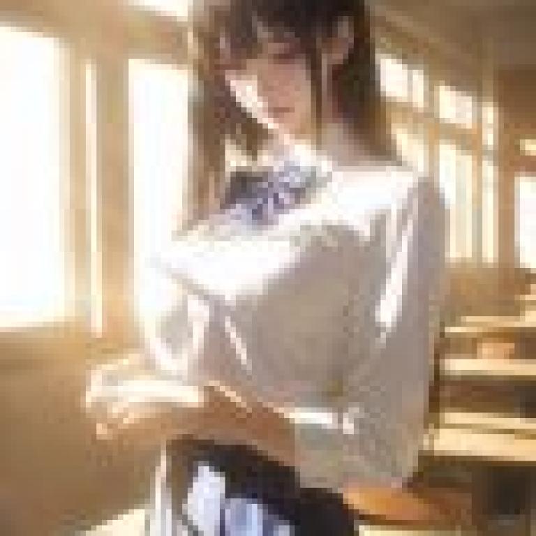 Uniform Road，Girl with plaid skirt in front of windows.