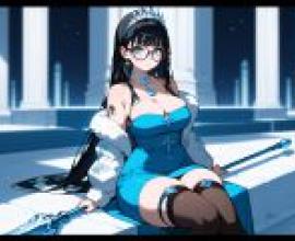 The Ice Queen，Anime girl with blue dress.
