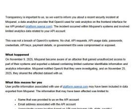 [轉貼] OpenAI Third-party security incident (第三方安全事件)