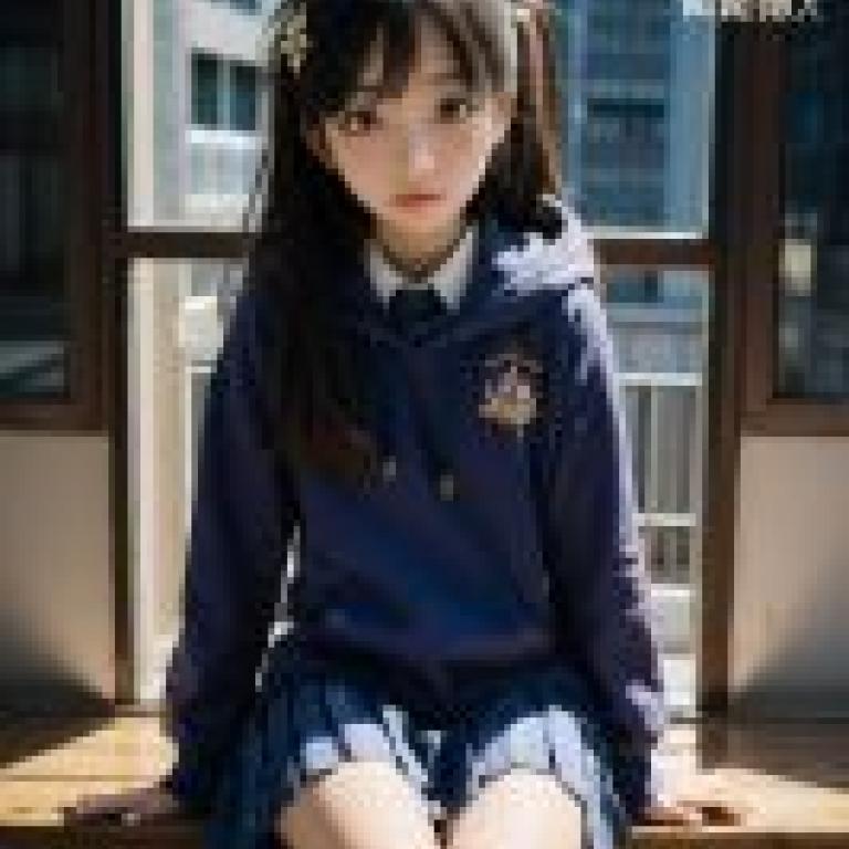 Mobile wallpaper， School Days Kokoro Katsura， Realistic， Asian girl in a blue sweater sitting on a bench.