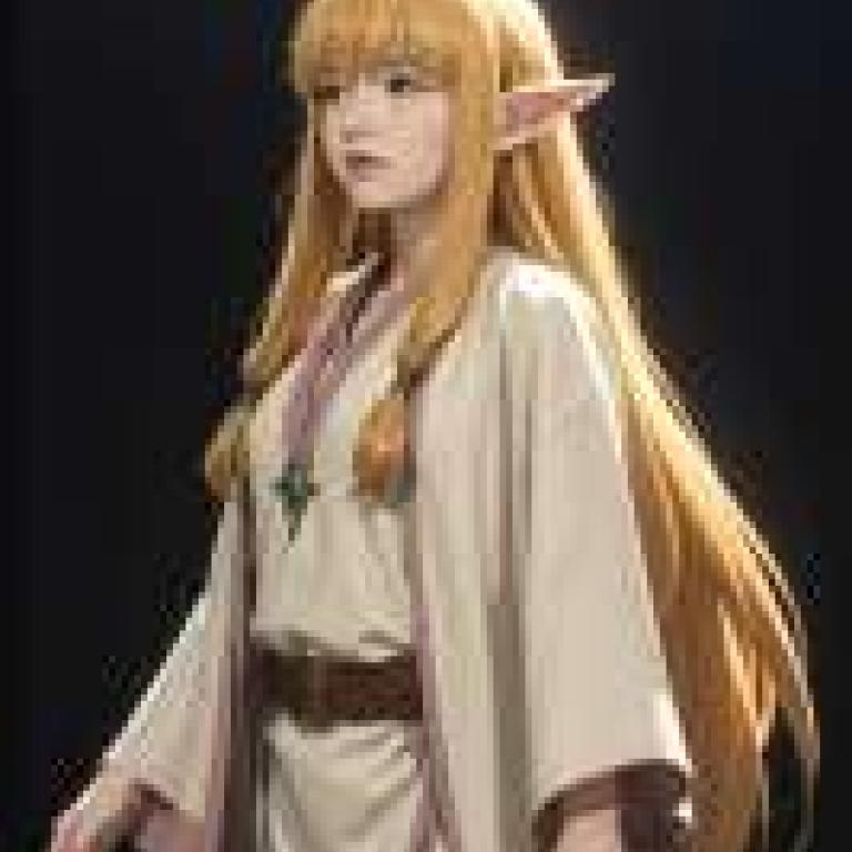 Serie，Frieren，一個金髮碧眼、戴著藍色耳環的女孩。