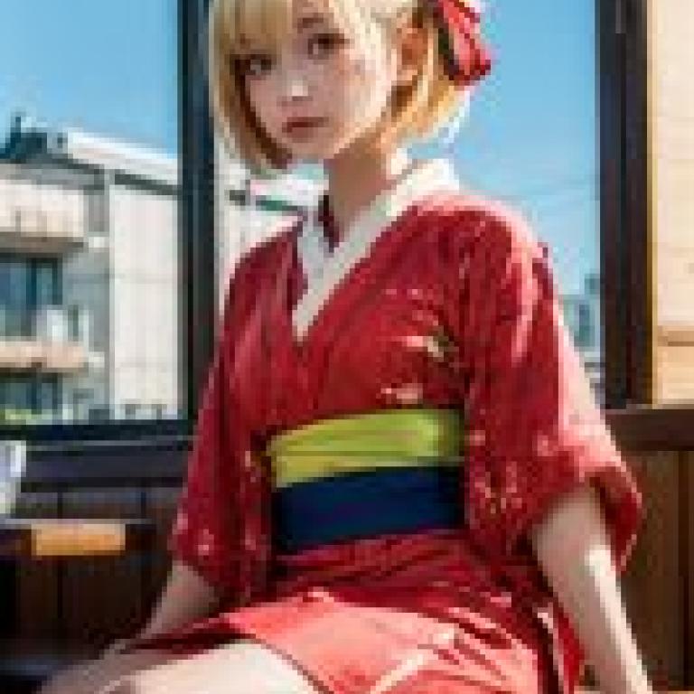 手機桌布，錦木千束 (Chisato Nishikigi)，寫實，那個女人穿著一件紅色的洋裝。