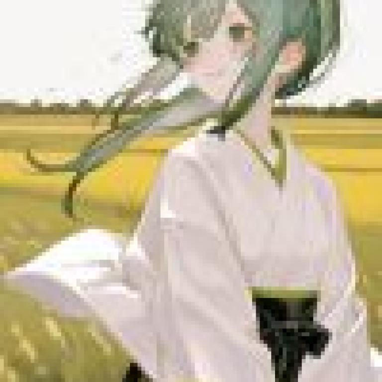 parallel，An anime illustration of a girl with green hair.