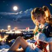 Computer desktop， live anime， Taoyuan love， love elf， beautiful girl snow mountain goddess goddess
